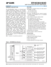 Datasheet XR16C854CJ manufacturer Exar